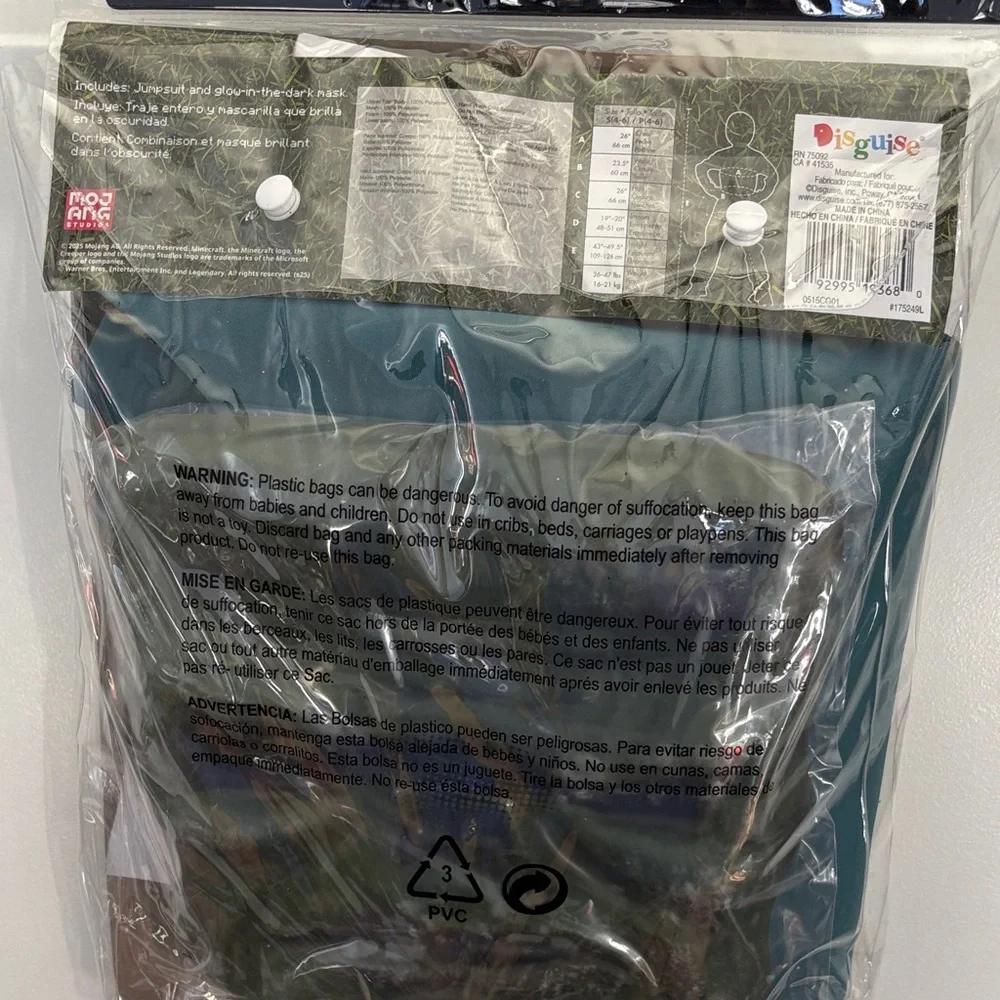 Minecraft Zombie Costume L (10-12) new
